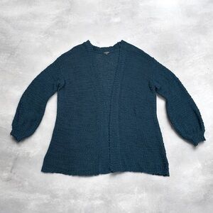 Open Front Sweater Cardigan Teal XXL